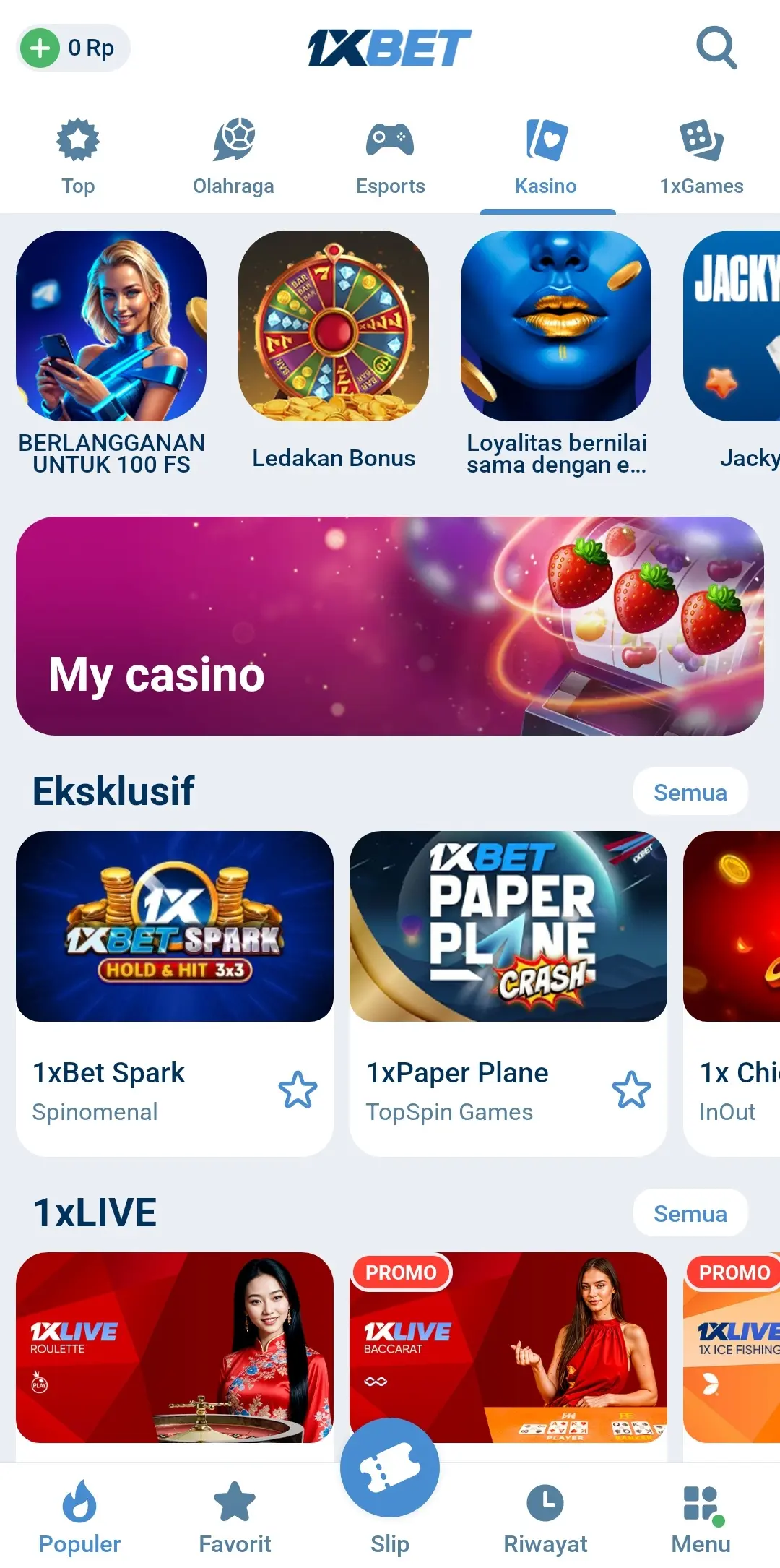 Beranda Kasino 1xBet App